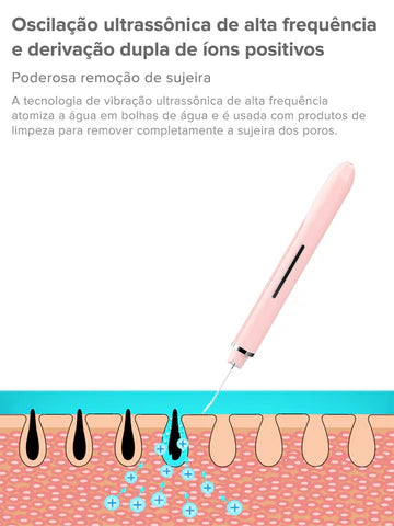 Peeling Ultrassônico - Removedor de cravos e limpador facial para Skincare